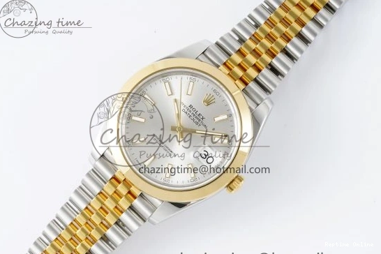 1226 Vibrant DateJust 41 SS YG Polished Bezel KING 1:1 Best Edition 904L Steel Silver Dial on Jubilee Bracelet VR 2224